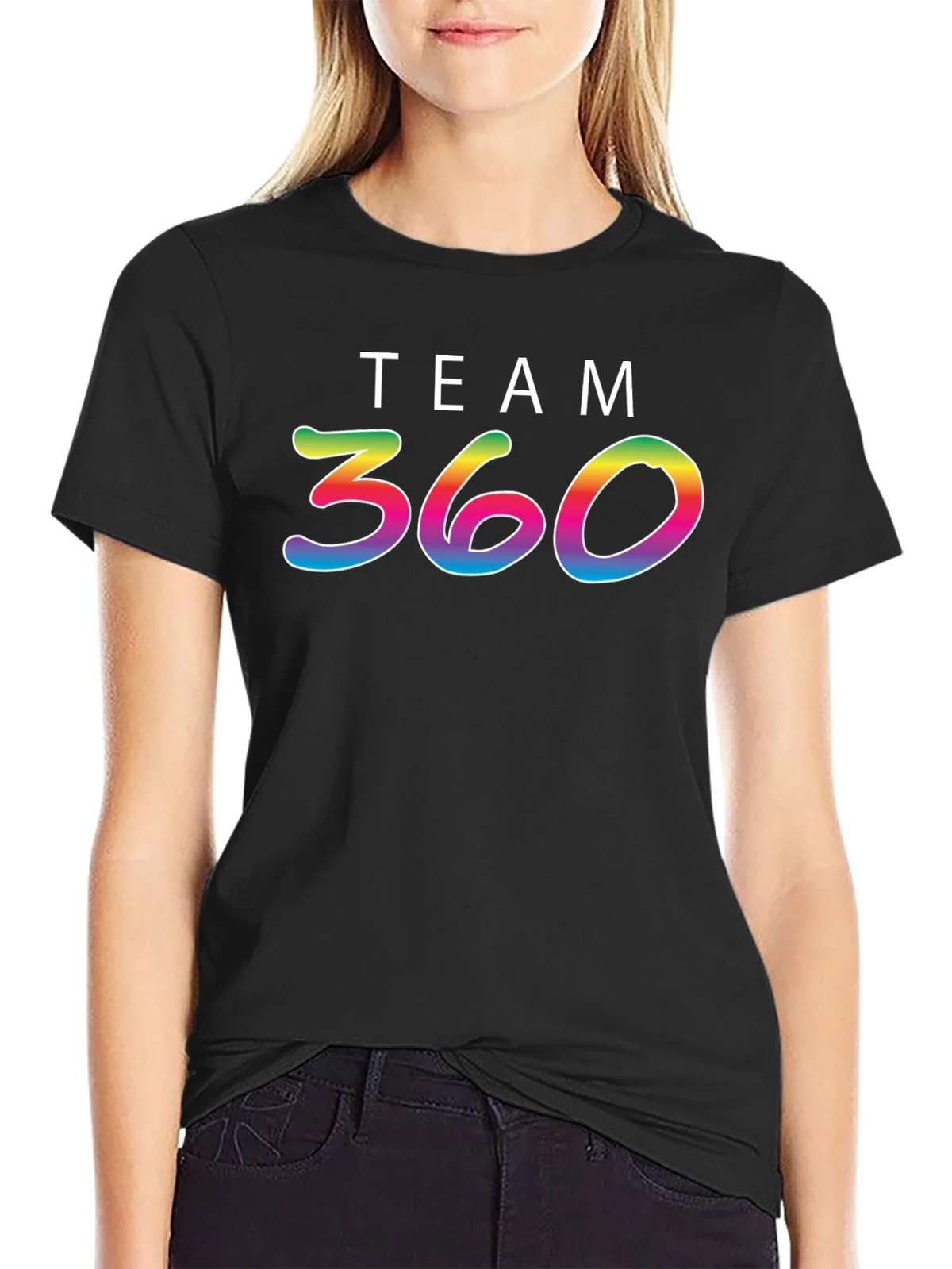 Team 360 Rainbow Graphic Black T-Shirt product image 2