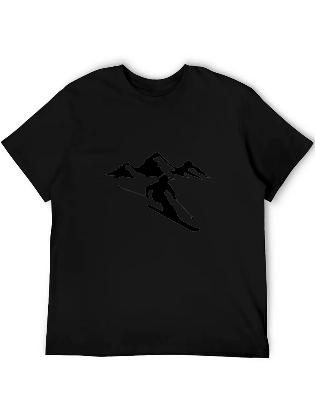 Skiing Silhouette Graphic Tee - Stylish Black T-Shirt product image 5