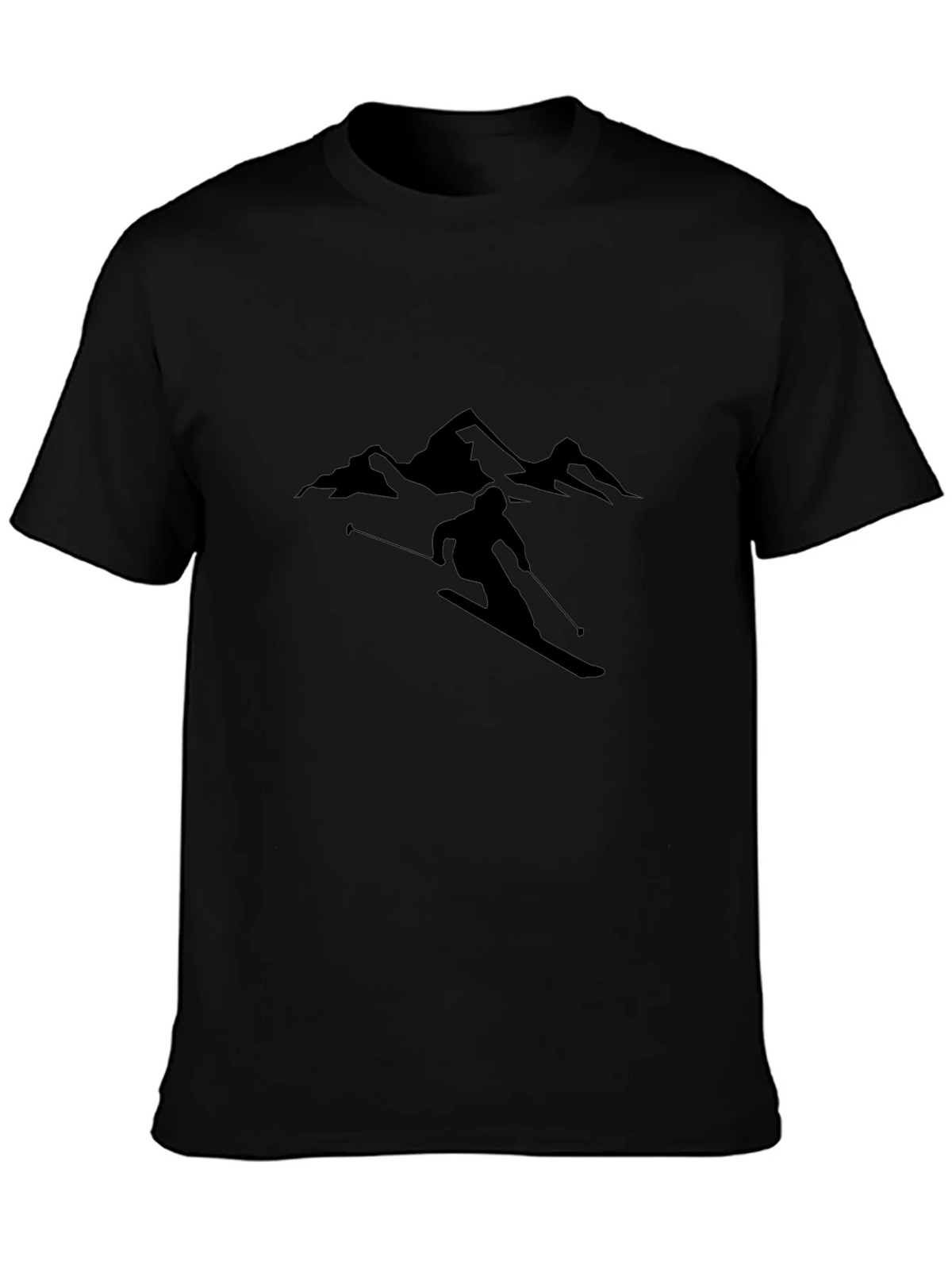 Skiing Silhouette Graphic Tee - Stylish Black T-Shirt product image 3