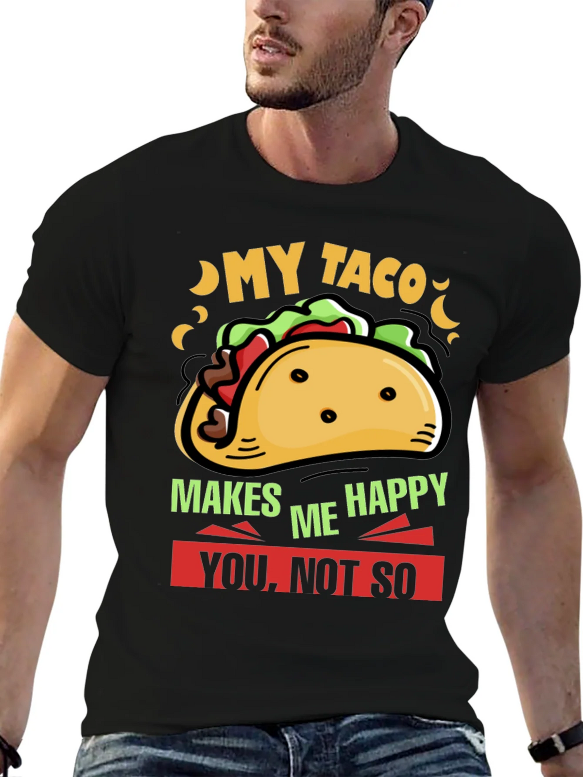 My Taco Makes Me Happy Graphic Tee product image 6