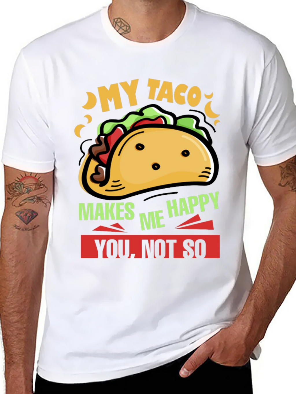 My Taco Makes Me Happy Graphic Tee product image 7