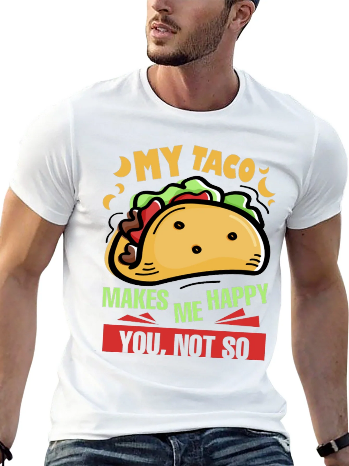 My Taco Makes Me Happy Graphic Tee product image 11