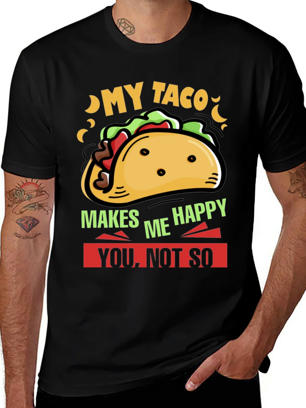 My Taco Makes Me Happy Graphic Tee product image 1