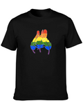 Rainbow Feather Graphic Black T-Shirt product image 1