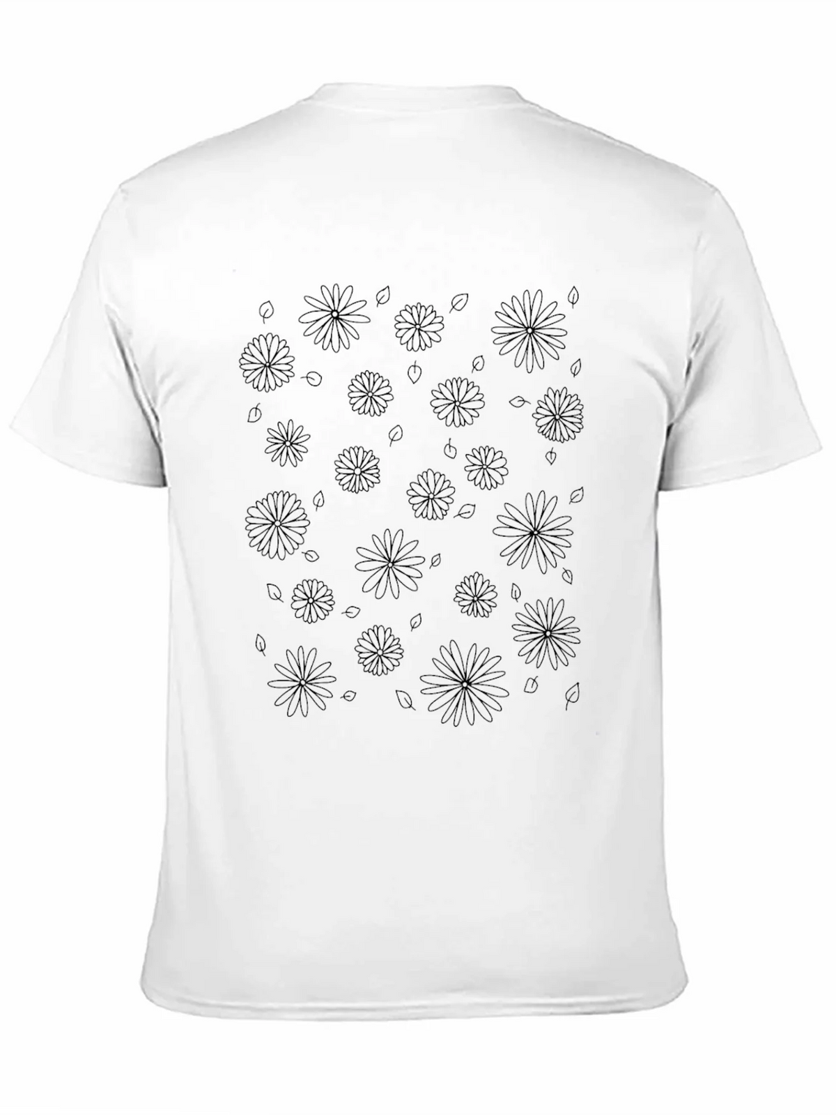 Floral Print Mens Black T-Shirt product image 8