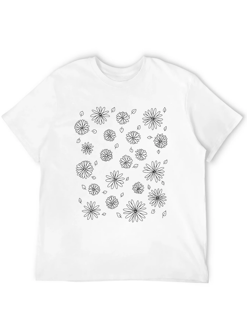 Floral Print Mens Black T-Shirt product image 9