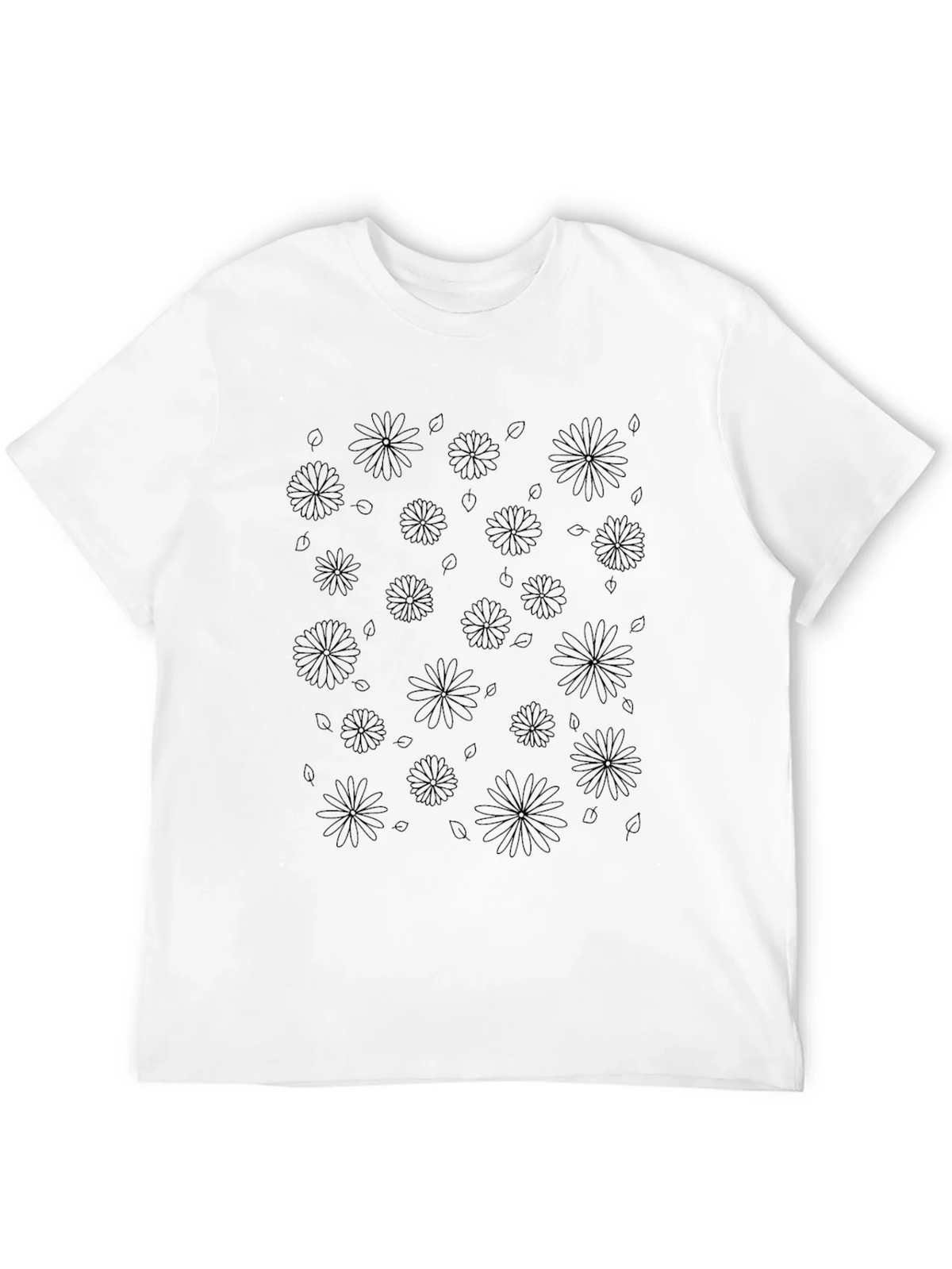 Floral Print Mens Black T-Shirt product image 9