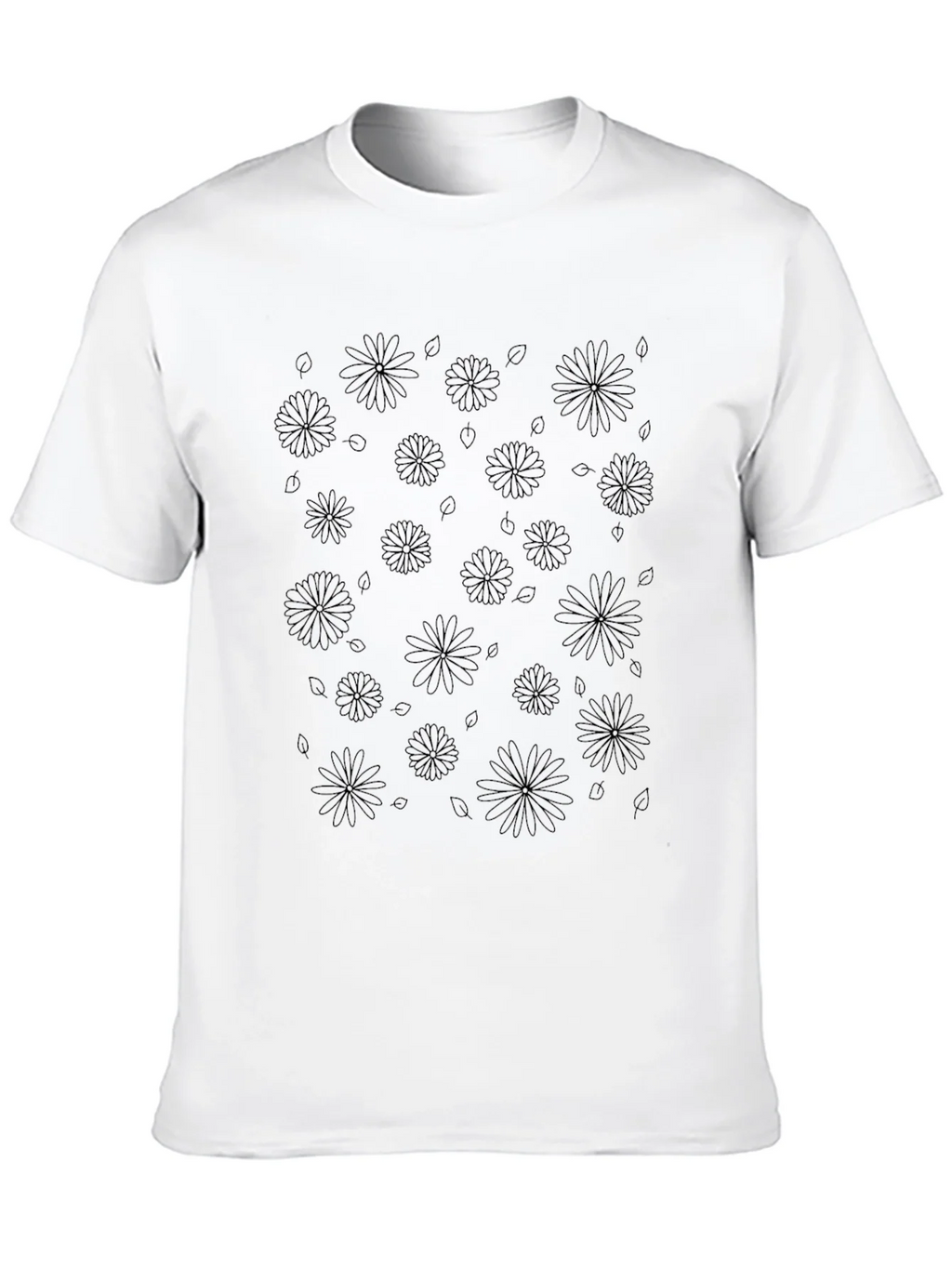 Floral Print Mens Black T-Shirt product image 7