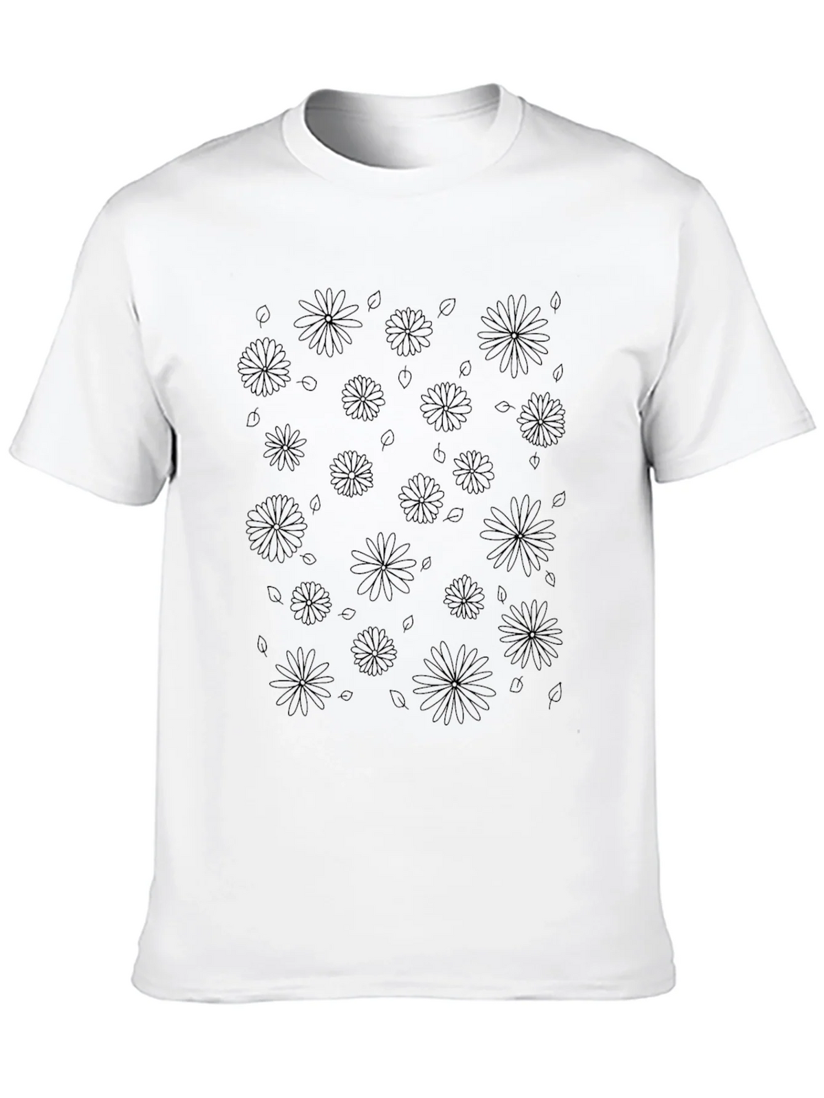Floral Print Mens Black T-Shirt product image 7