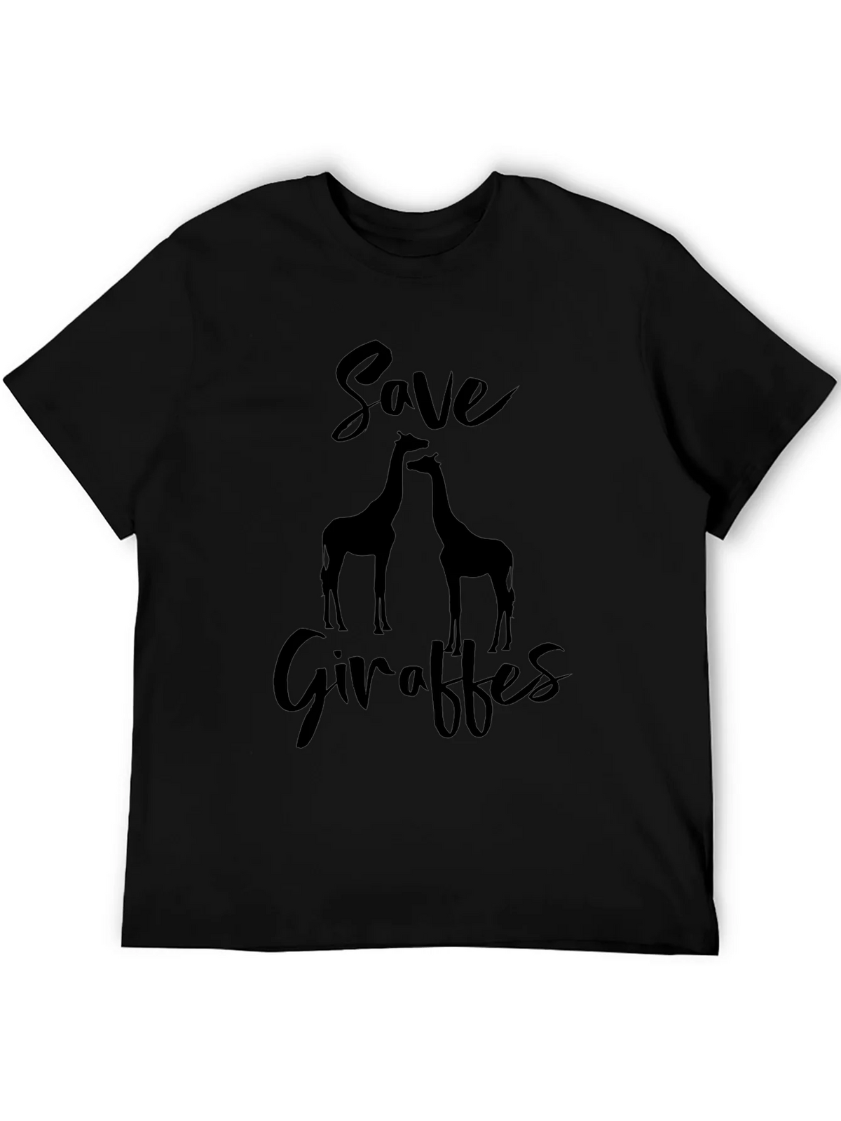 Save Giraffes Graphic Tee - Black Cotton Shirt product image 4