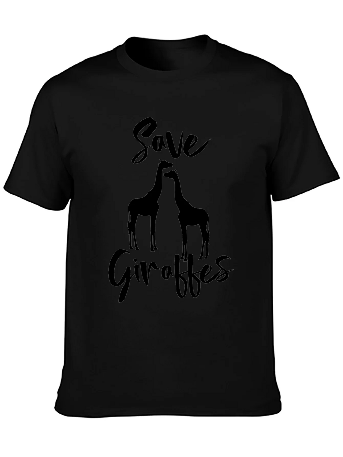 Save Giraffes Graphic Tee - Black Cotton Shirt product image 2