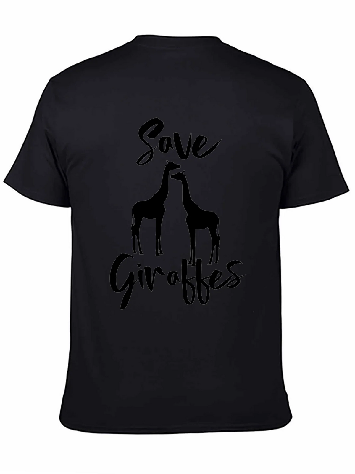 Save Giraffes Graphic Tee - Black Cotton Shirt product image 3