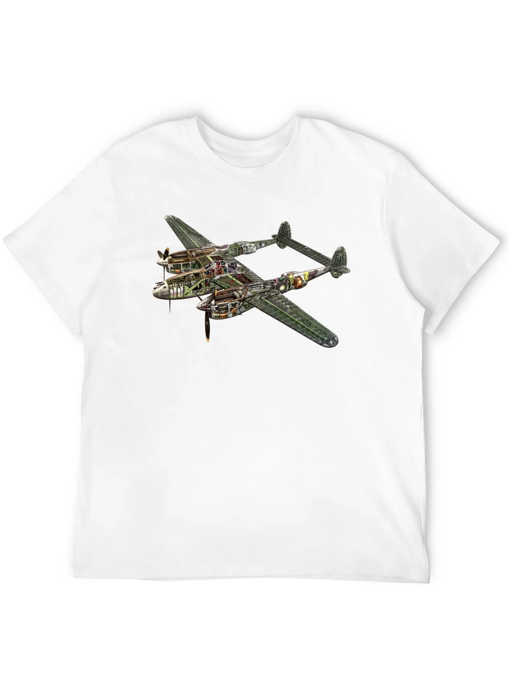 Unique P-38 Lightning Cutaway Graphic Tee product image 9