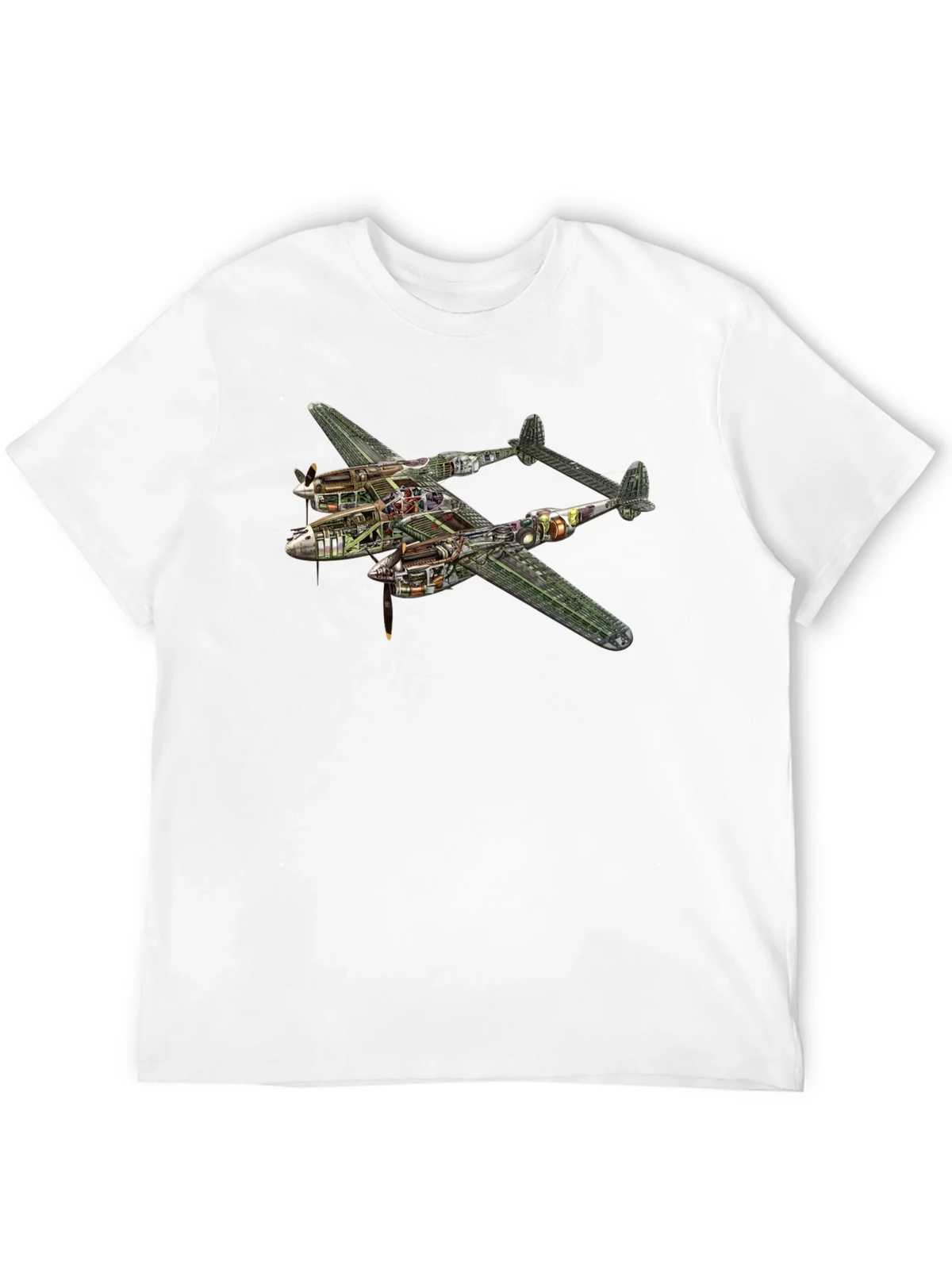 Unique P-38 Lightning Cutaway Graphic Tee product image 9