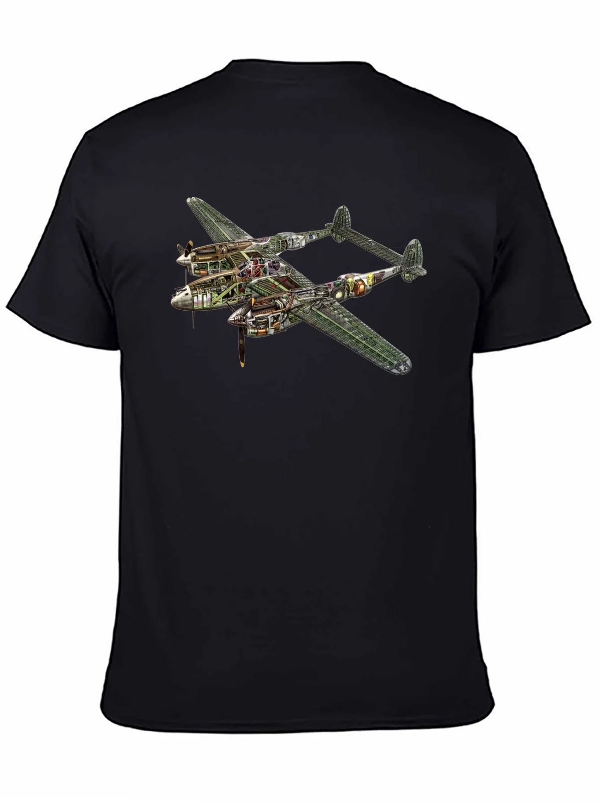 Unique P-38 Lightning Cutaway Graphic Tee product image 3