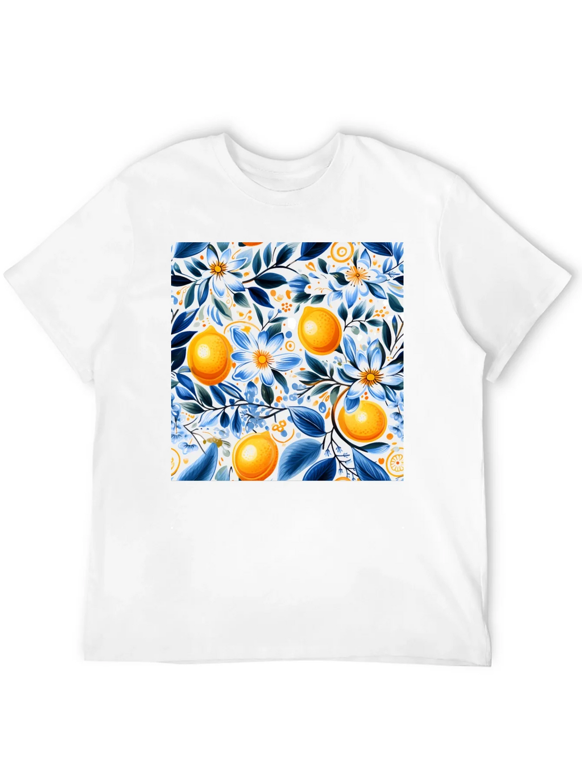Floral Lemon Print Black T-Shirt product image 4