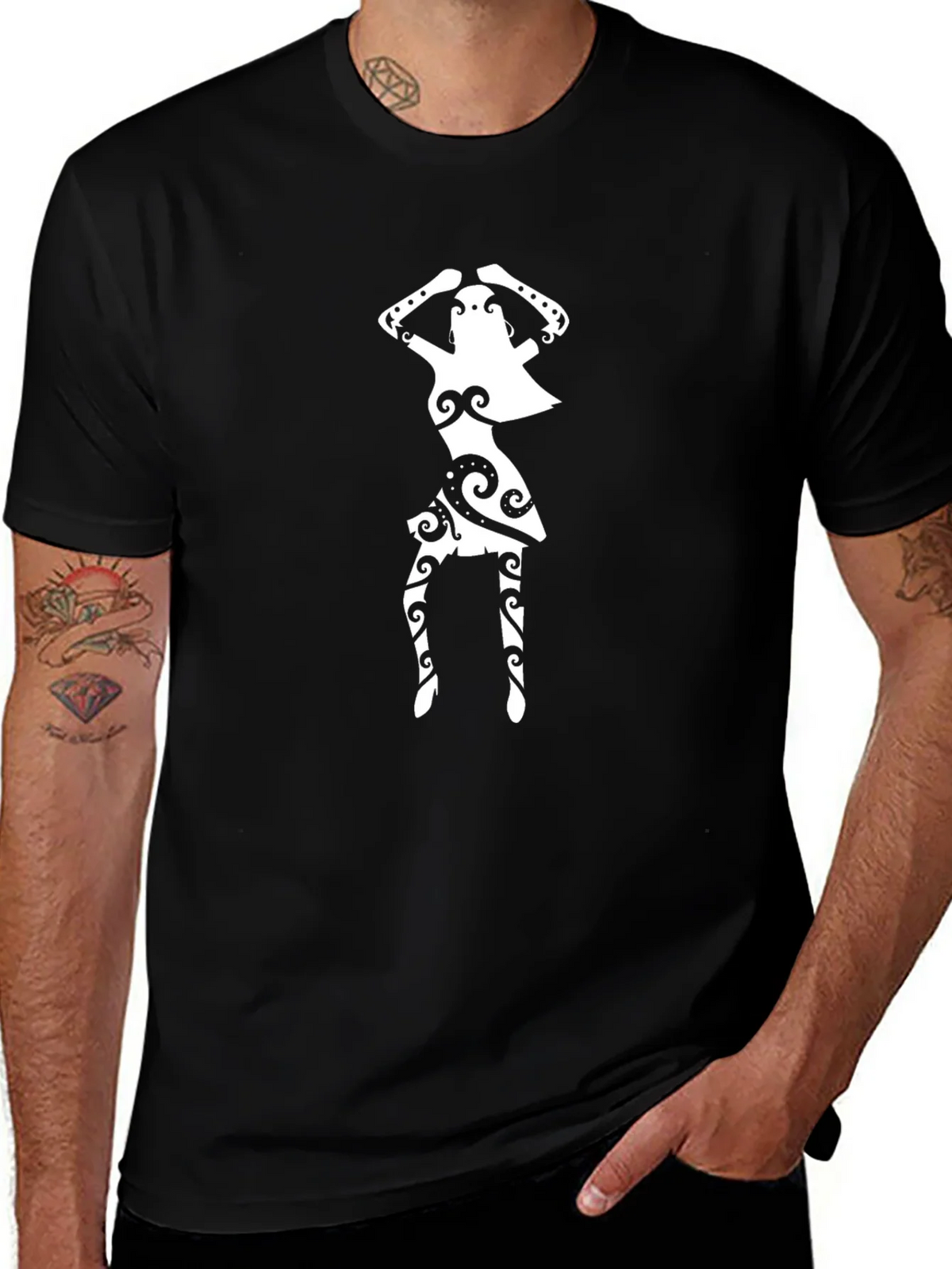 Tribal Dancer Graphic Black T-Shirt product image 1