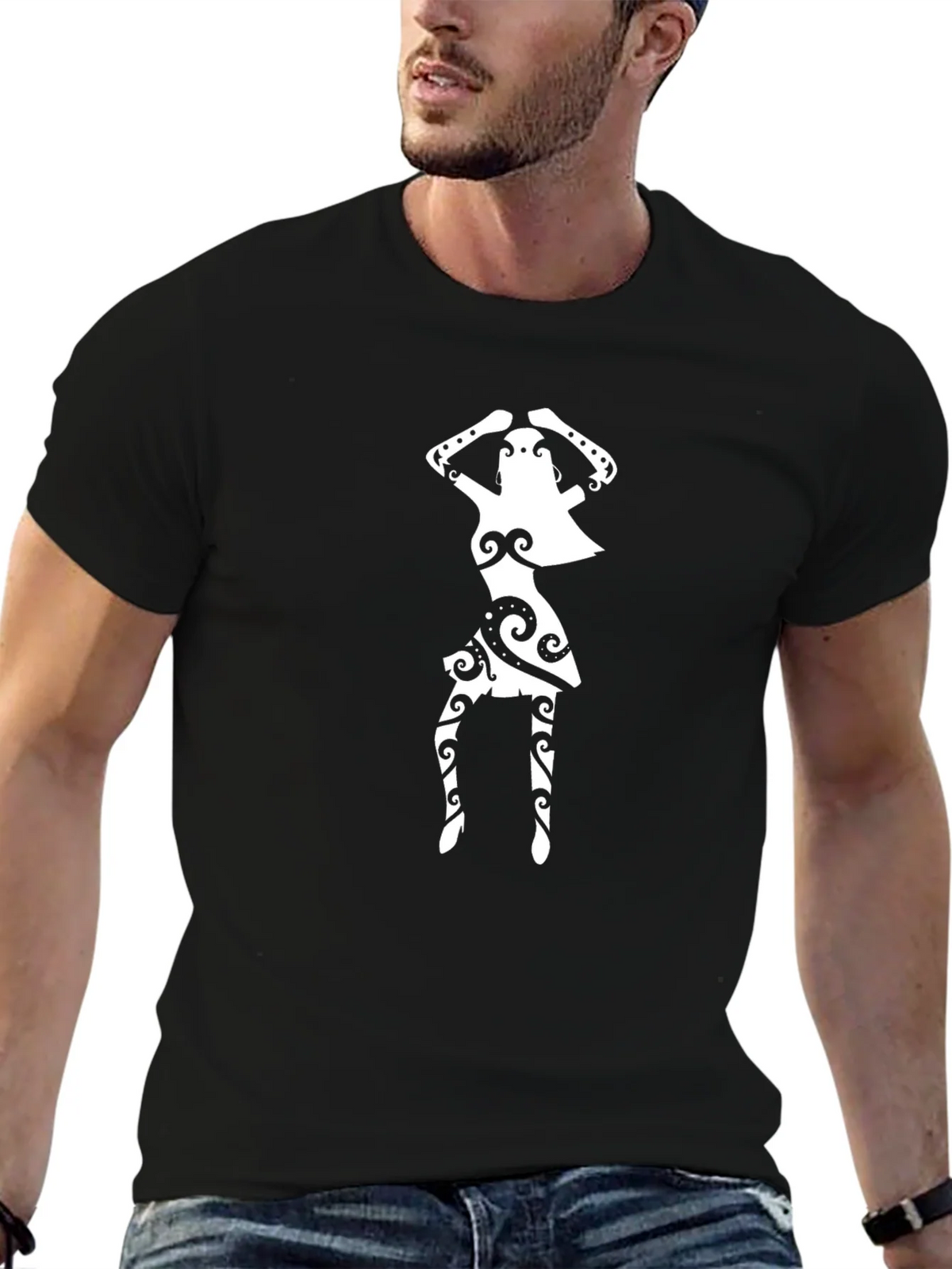 Tribal Dancer Graphic Black T-Shirt product image 6