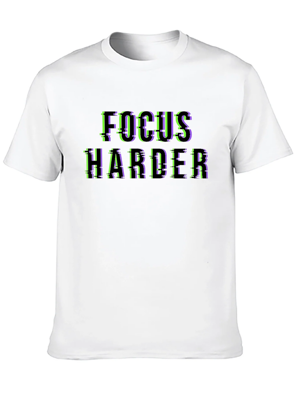Focus Harder Glitch Black T-Shirt product image 9