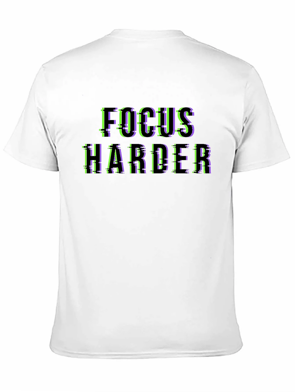 Focus Harder Glitch Black T-Shirt product image 10