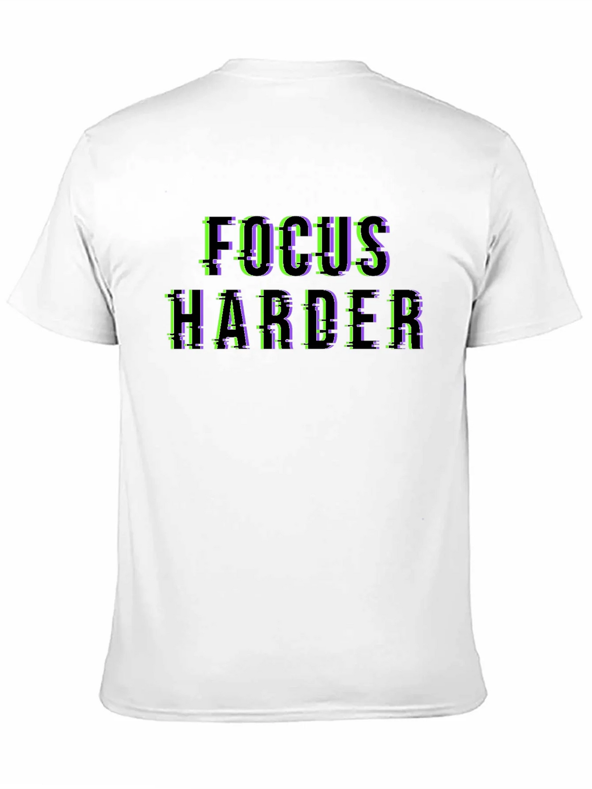 Focus Harder Glitch Black T-Shirt product image 10
