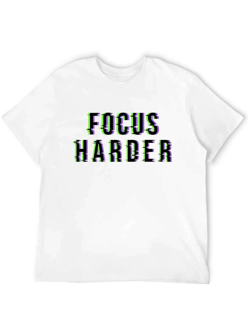 Focus Harder Glitch Black T-Shirt product image 11