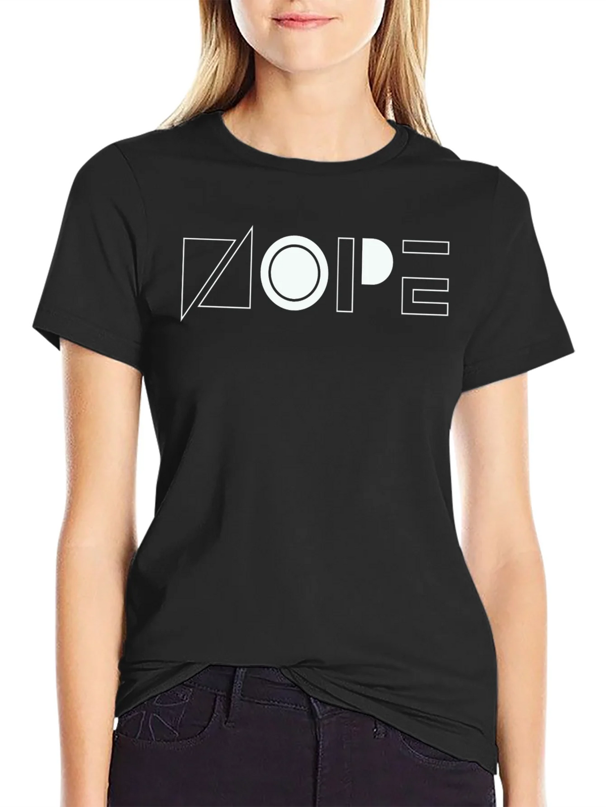 Geometric NOPE Graphic Tee - Modern Minimalist product image 2