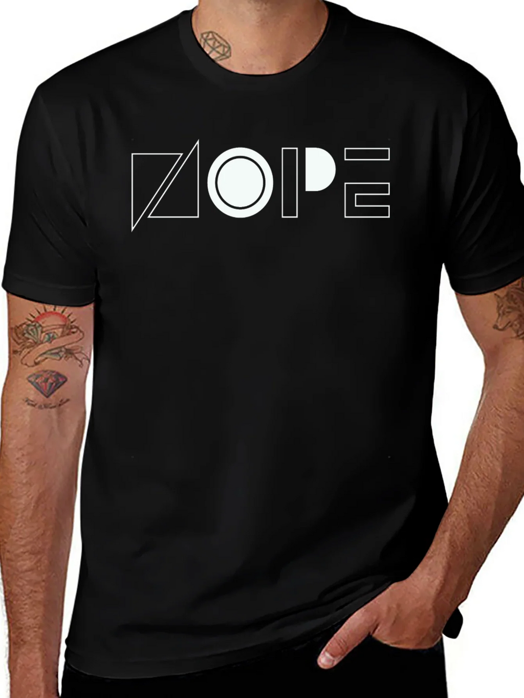 Geometric NOPE Graphic Tee - Modern Minimalist product image 1