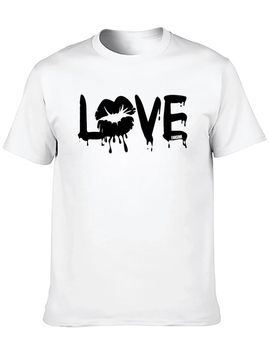 Love Lips Graphic Tee - Black Cotton T-Shirt for Men product image 9