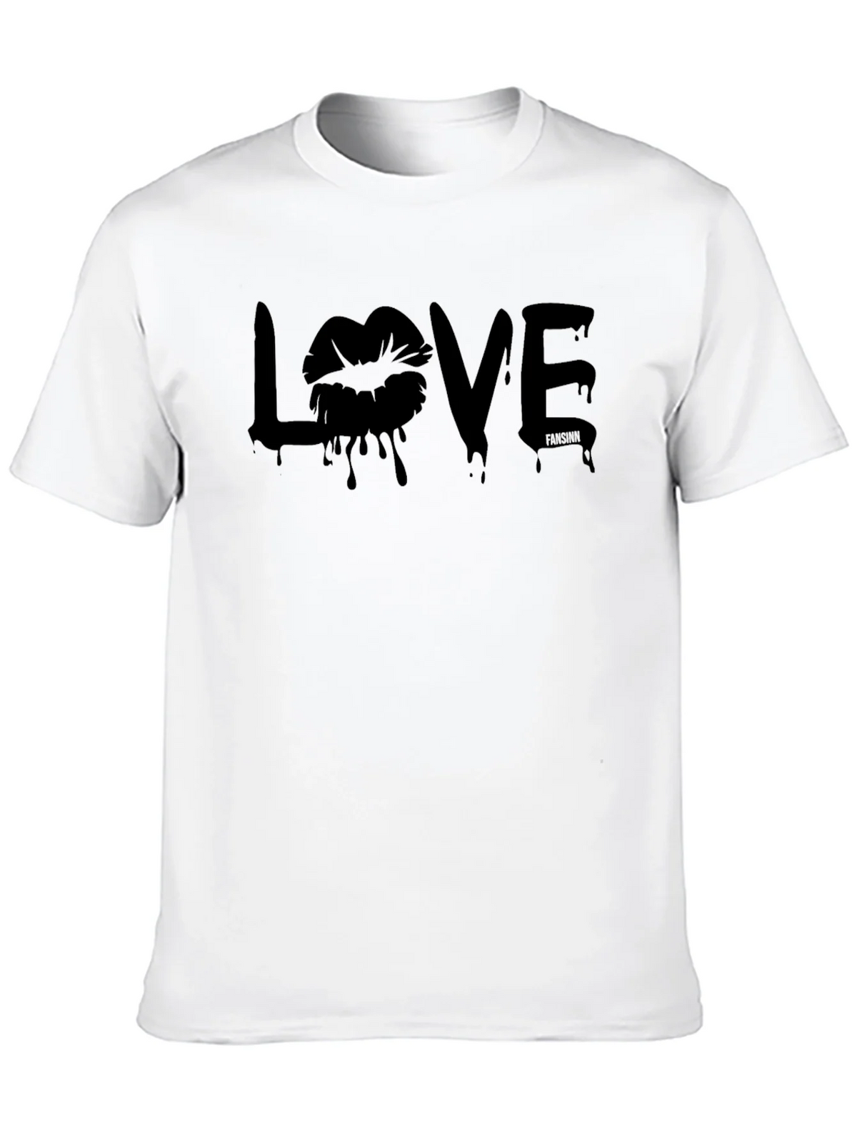 Love Lips Graphic Tee - Black Cotton T-Shirt for Men product image 9