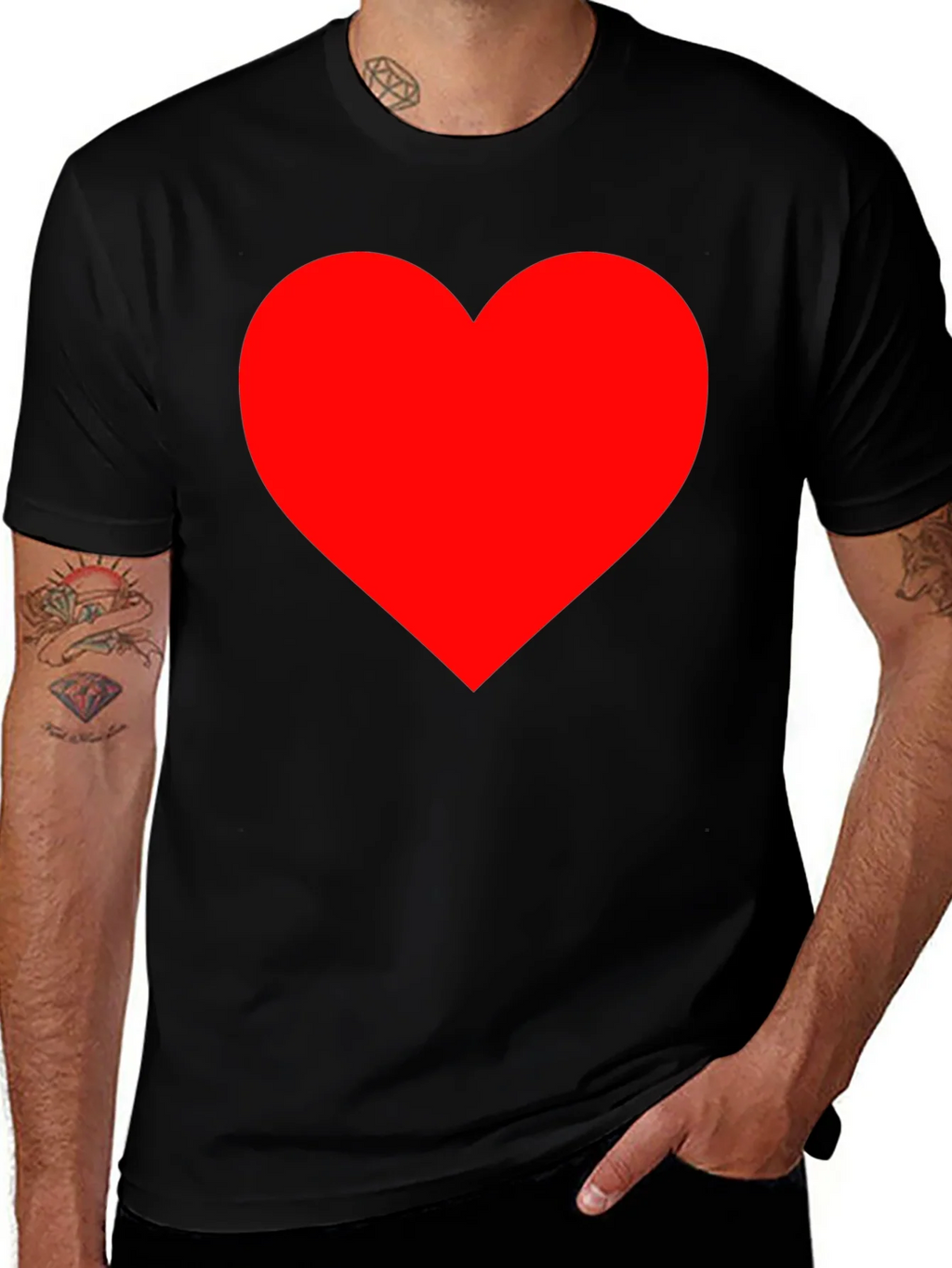 Bold Heart Graphic Black T-Shirt product image 1