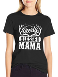 Deerly Blessed Mama Graphic Tee - Black T-Shirt product image 1