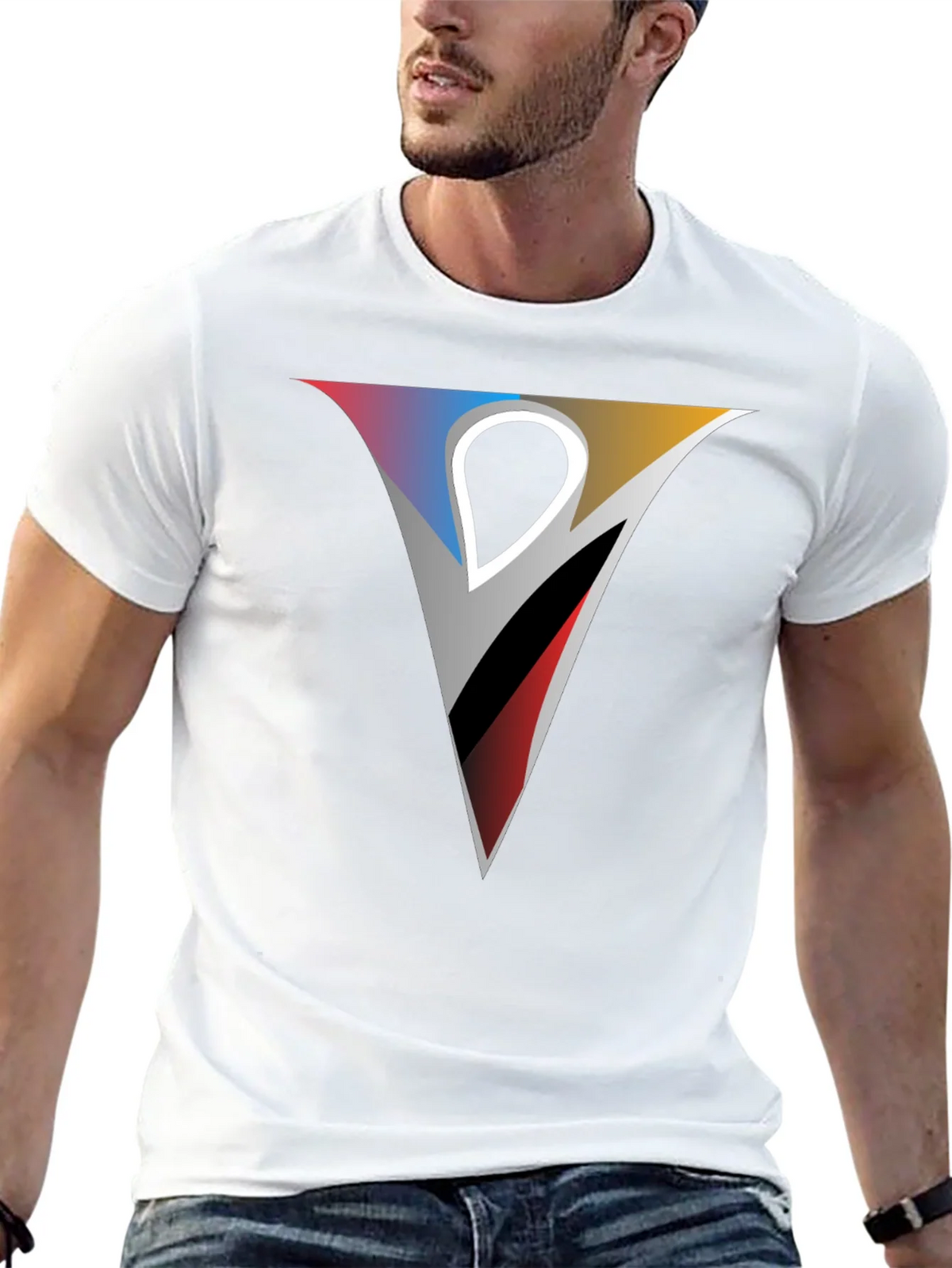 Geometric V Graphic Tee - Modern Style product image 1