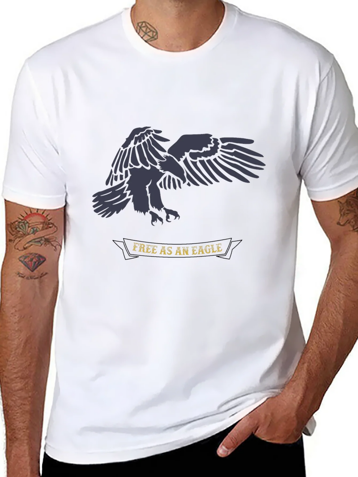 Free as an Eagle Graphic Tee - Black Cotton Shirt product image 3