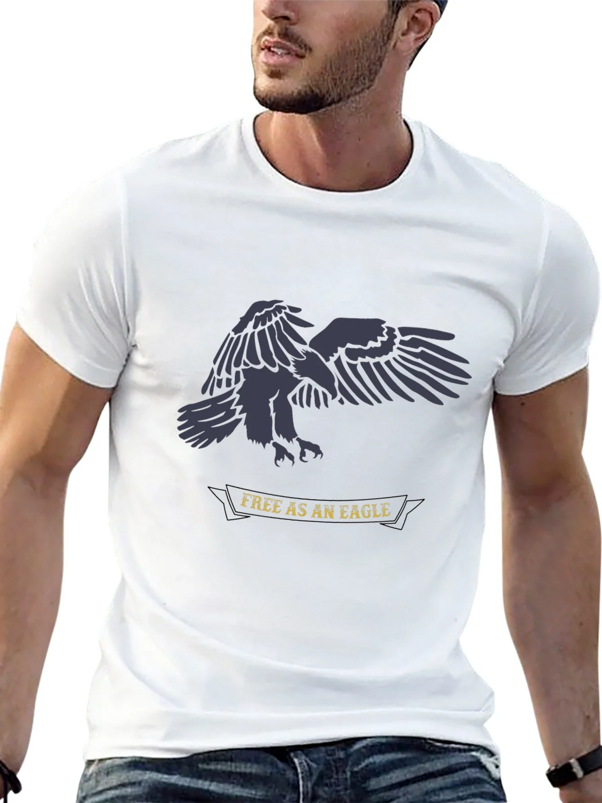 Free as an Eagle Graphic Tee - Black Cotton Shirt product image 8