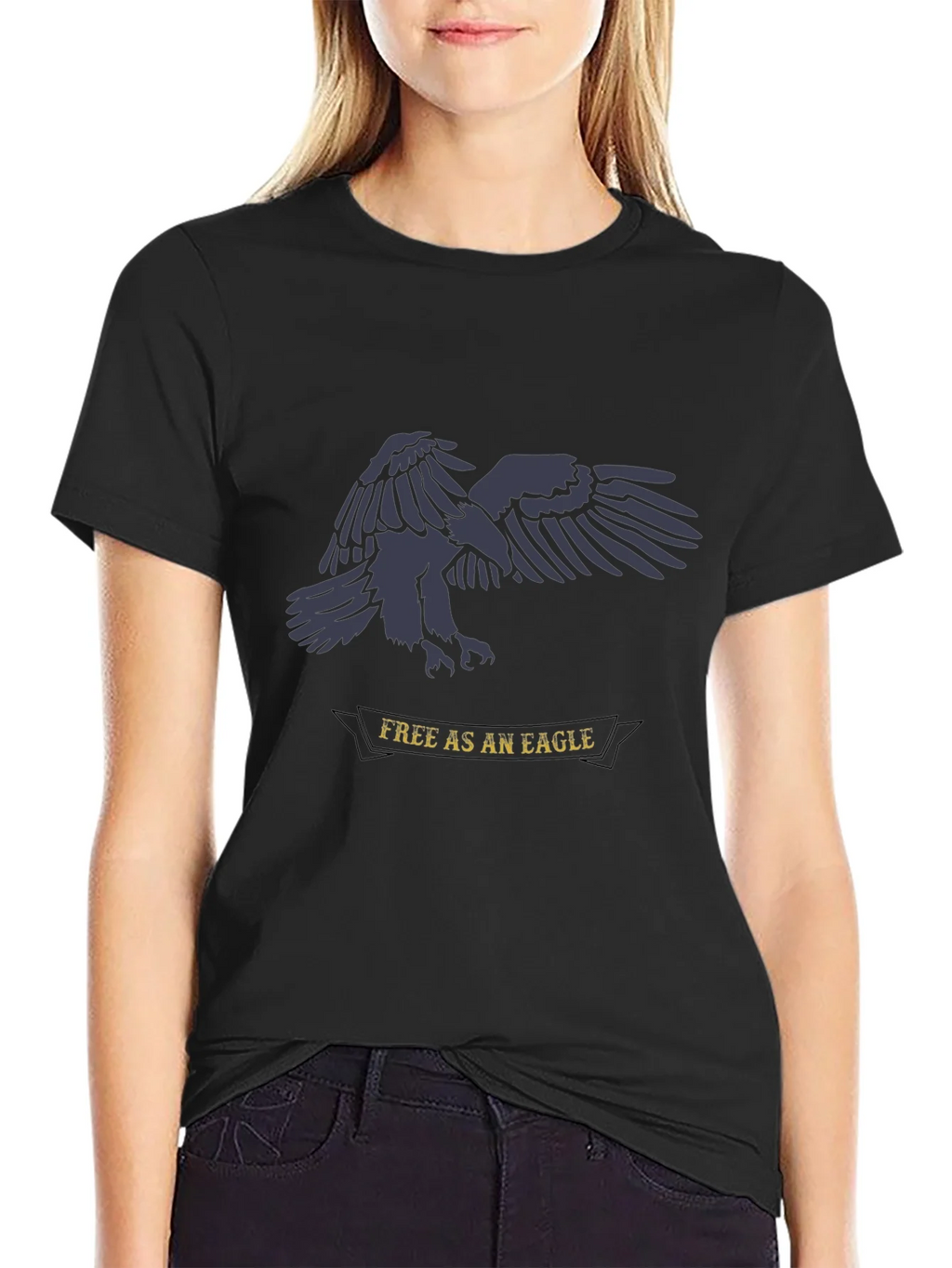 Free as an Eagle Graphic Tee - Black Cotton Shirt product image 1