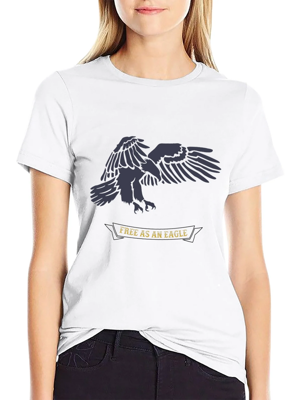 Free as an Eagle Graphic Tee - Black Cotton Shirt product image 4