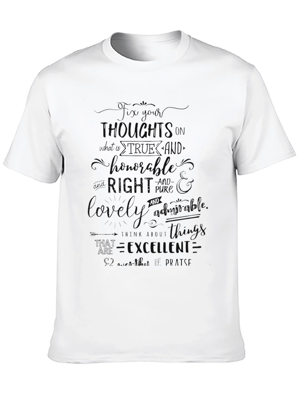 Inspirational Quote Black Crew Neck Tee product image 2