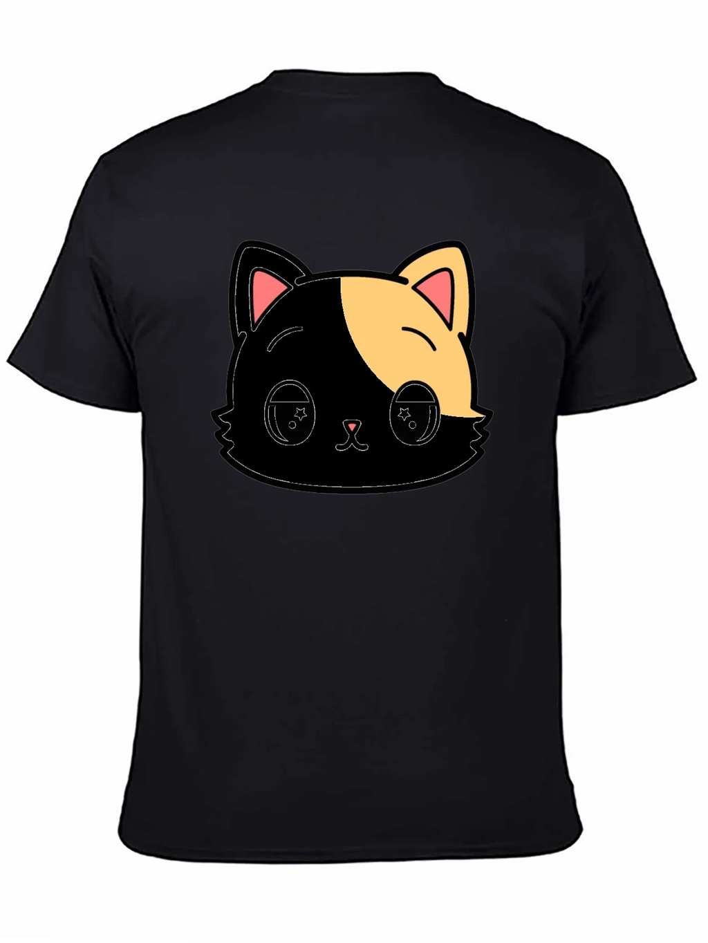 Cute Anime Cat Graphic Black T-Shirt product image 3