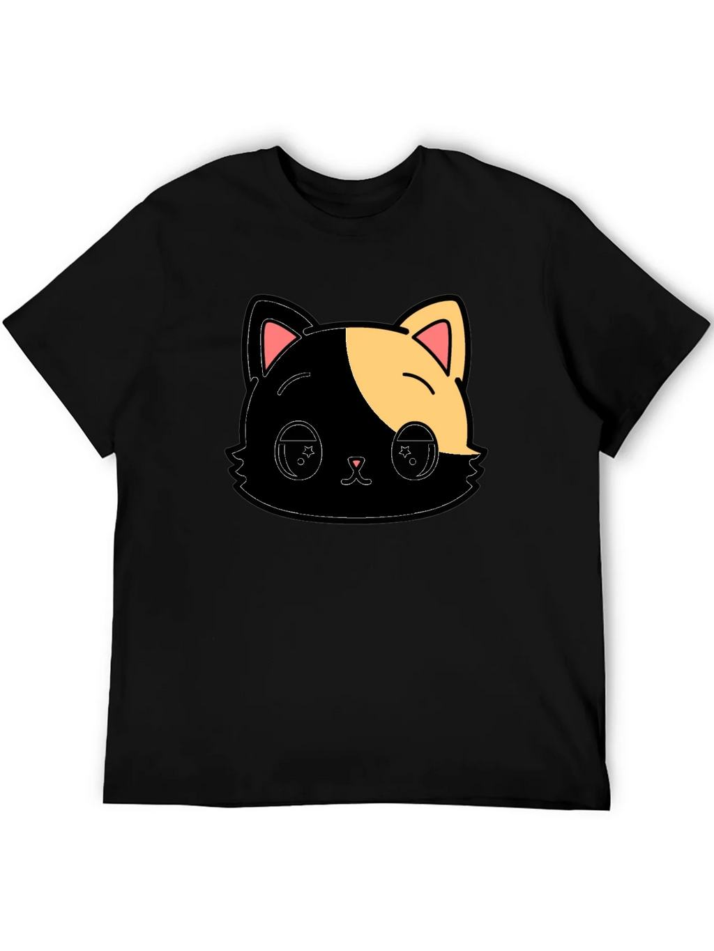Cute Anime Cat Graphic Black T-Shirt product image 4
