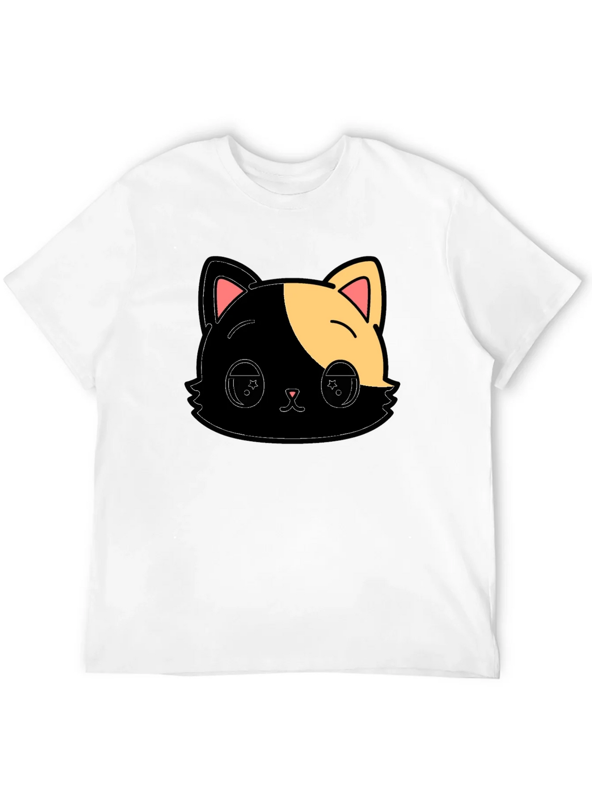 Cute Anime Cat Graphic Black T-Shirt product image 10