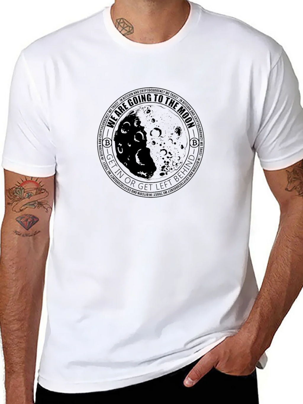 Bitcoin Moon T-Shirt - Get In Or Left Behind Crypto Tee product image 7