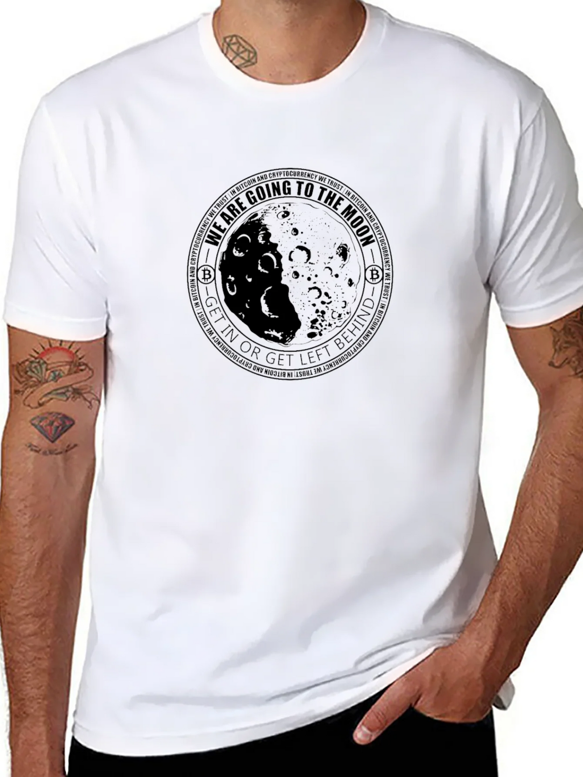 Bitcoin Moon T-Shirt - Get In Or Left Behind Crypto Tee product image 7