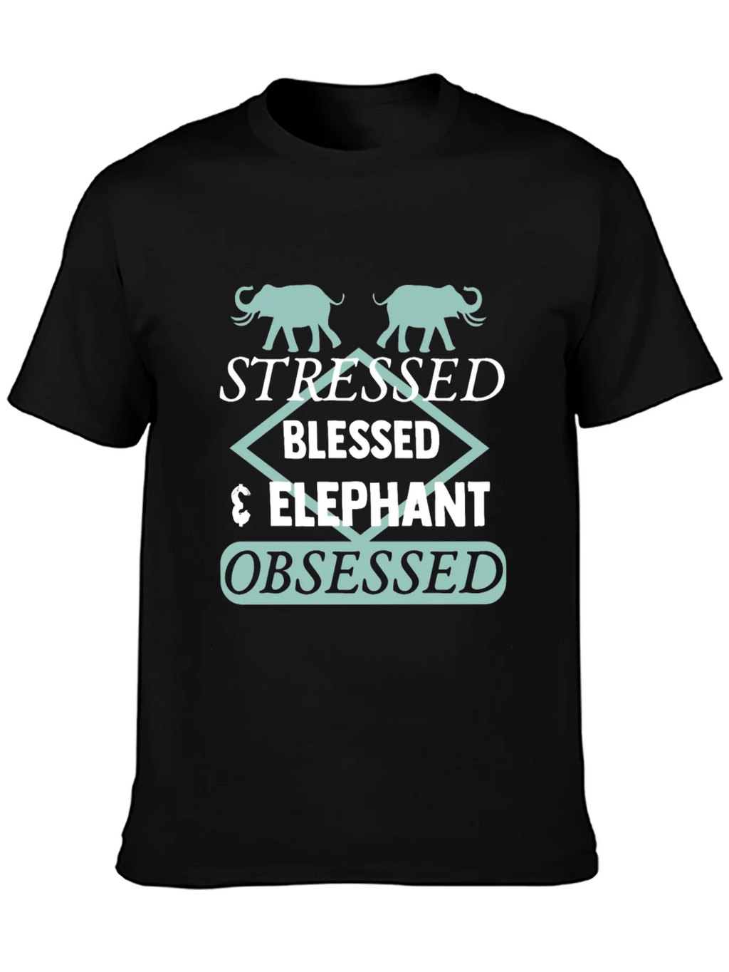 Stressed Blessed Elephant Obsessed Graphic Tee product image 3
