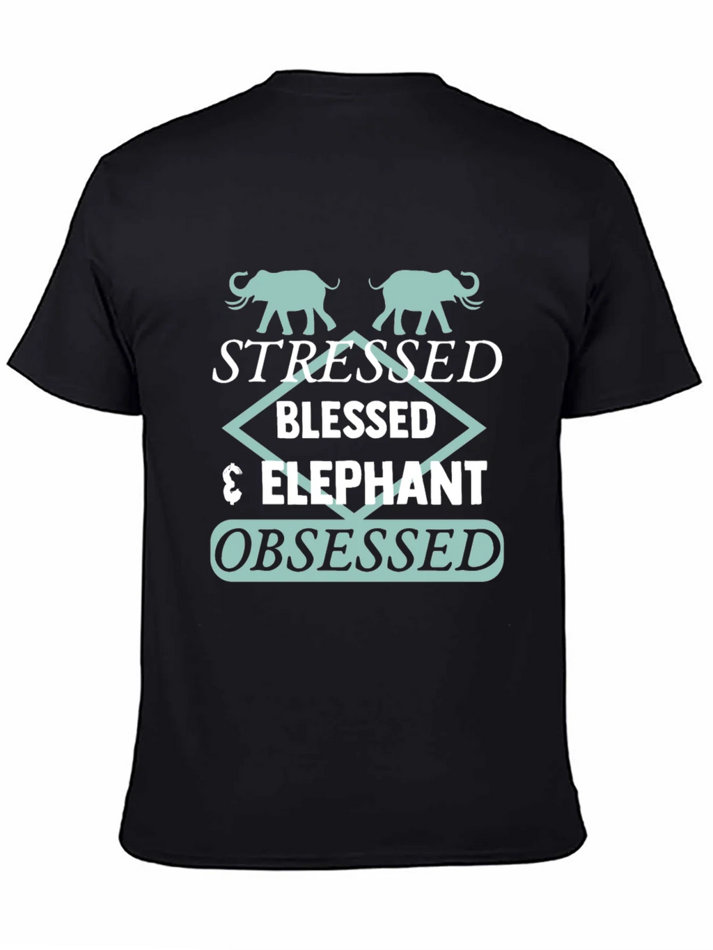 Stressed Blessed Elephant Obsessed Graphic Tee product image 4