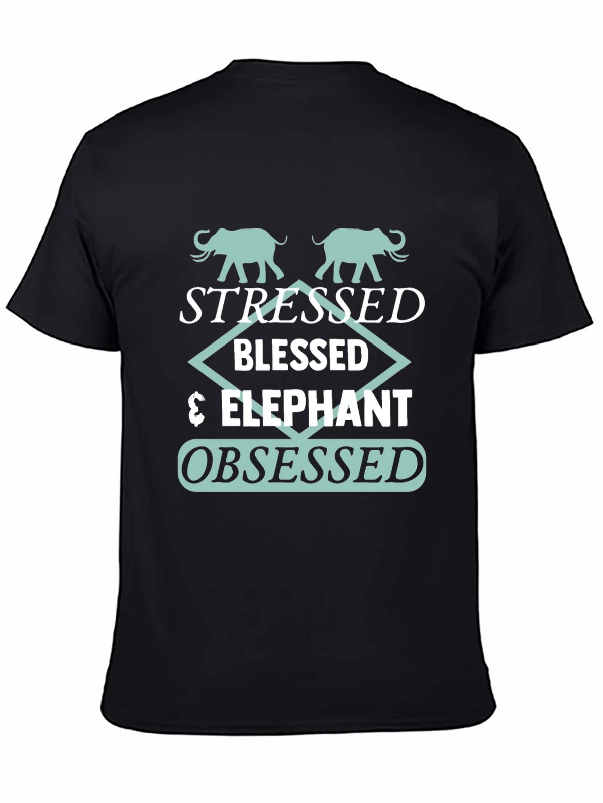 Stressed Blessed Elephant Obsessed Graphic Tee product image 4