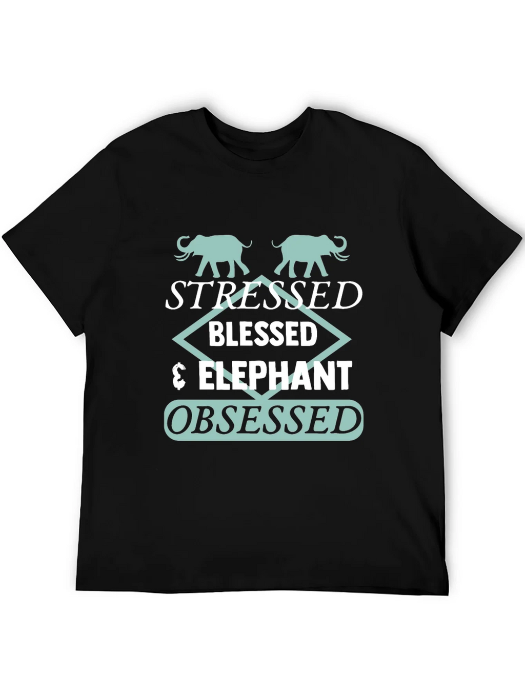 Stressed Blessed Elephant Obsessed Graphic Tee product image 5