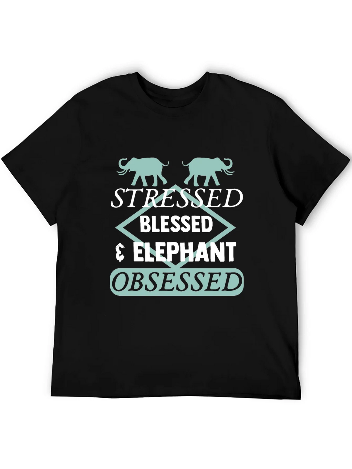 Stressed Blessed Elephant Obsessed Graphic Tee product image 5