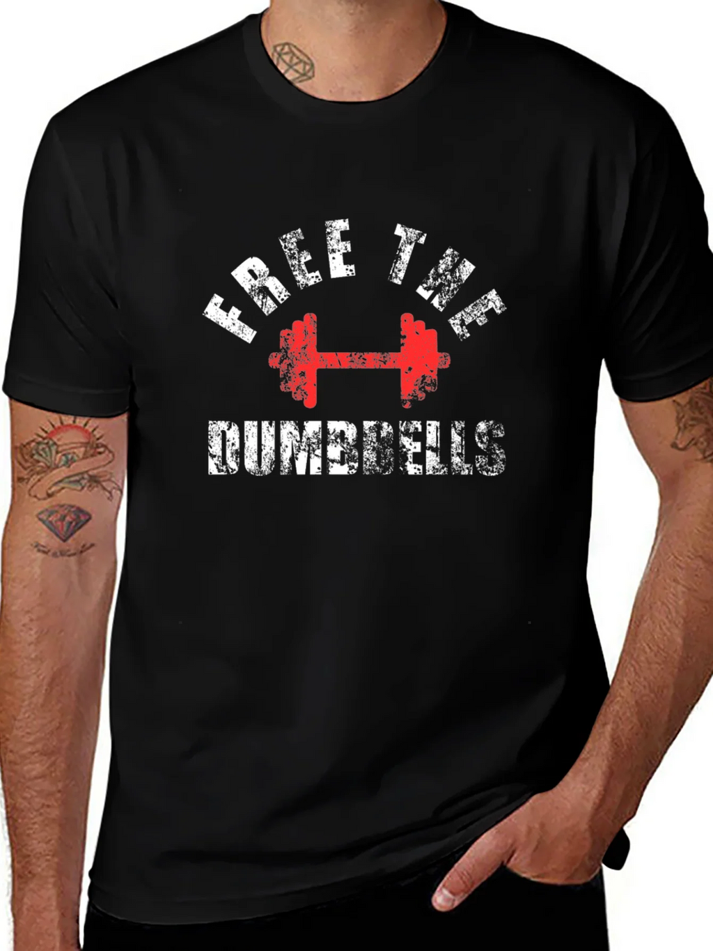 Free The Dumbbells Graphic Tee - Black product image 1