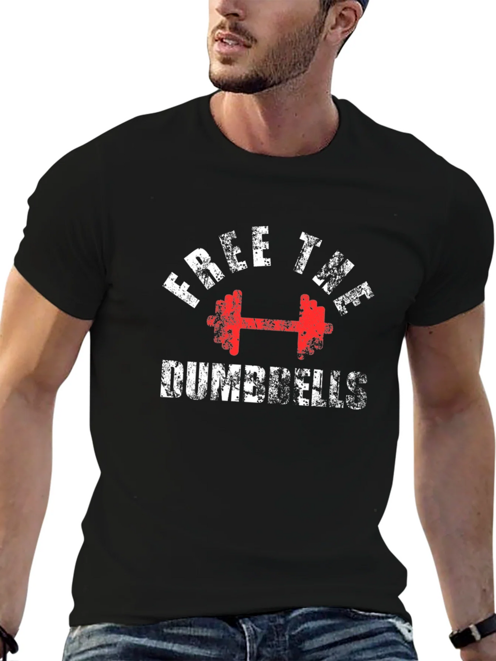 Free The Dumbbells Graphic Tee - Black product image 6